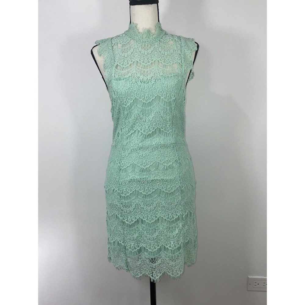 Intimately Free People Lace Dress S Bodycon Green Boho‎ Chic Open Back
